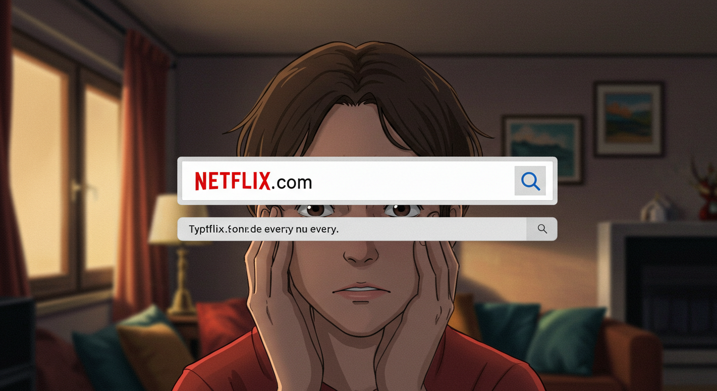 매번 검색창에 넷플릭스를 입력하는 사용자의 모습
