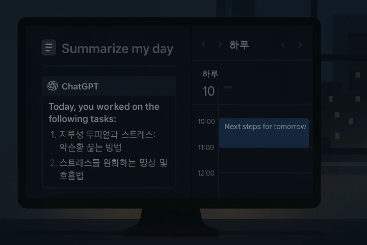 하루를 GPT로 요약하는 화면