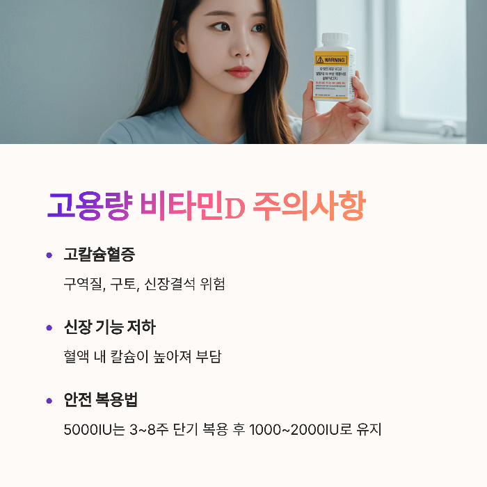 고용량 비타민D(5000IU) 복용 시 주의할 점