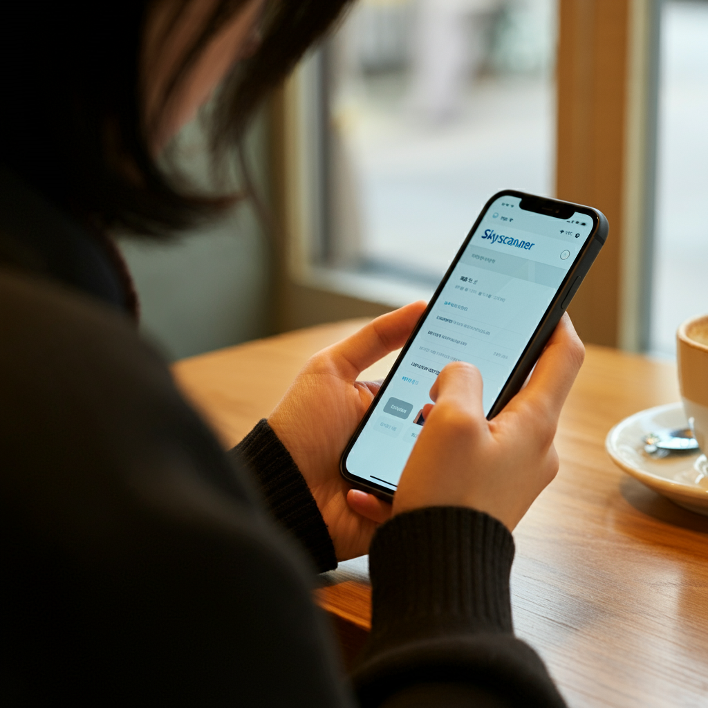 휴대폰으로-스카이스캐너-사용하는-사람05