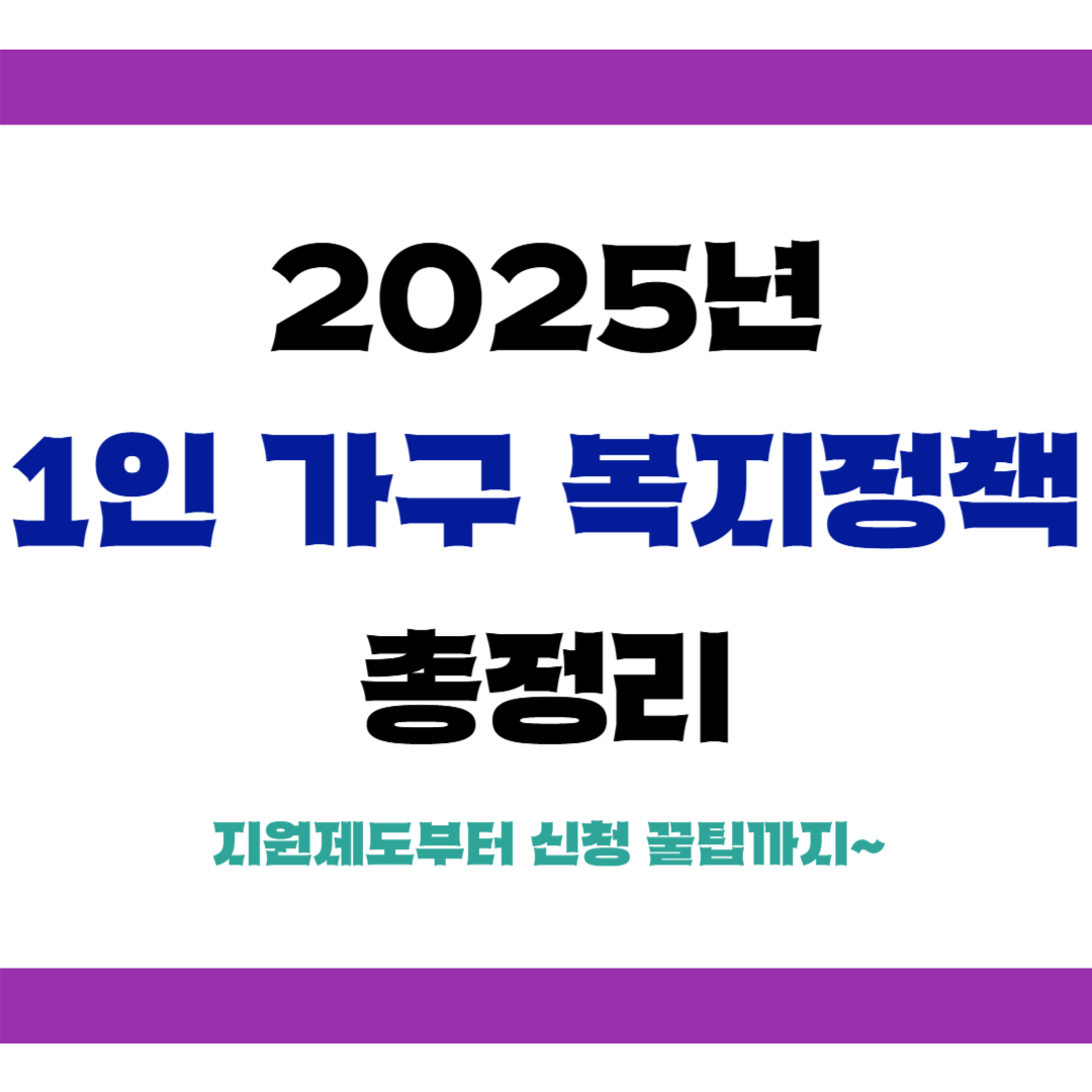 1인 가구 복지정책