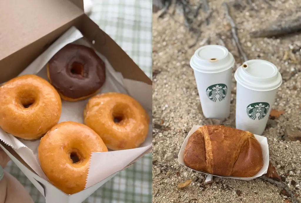 도넛킹 글레이즈도넛과 크로와상 샌드위치