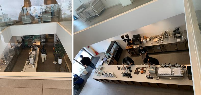 2층에서 내려다보는 1층