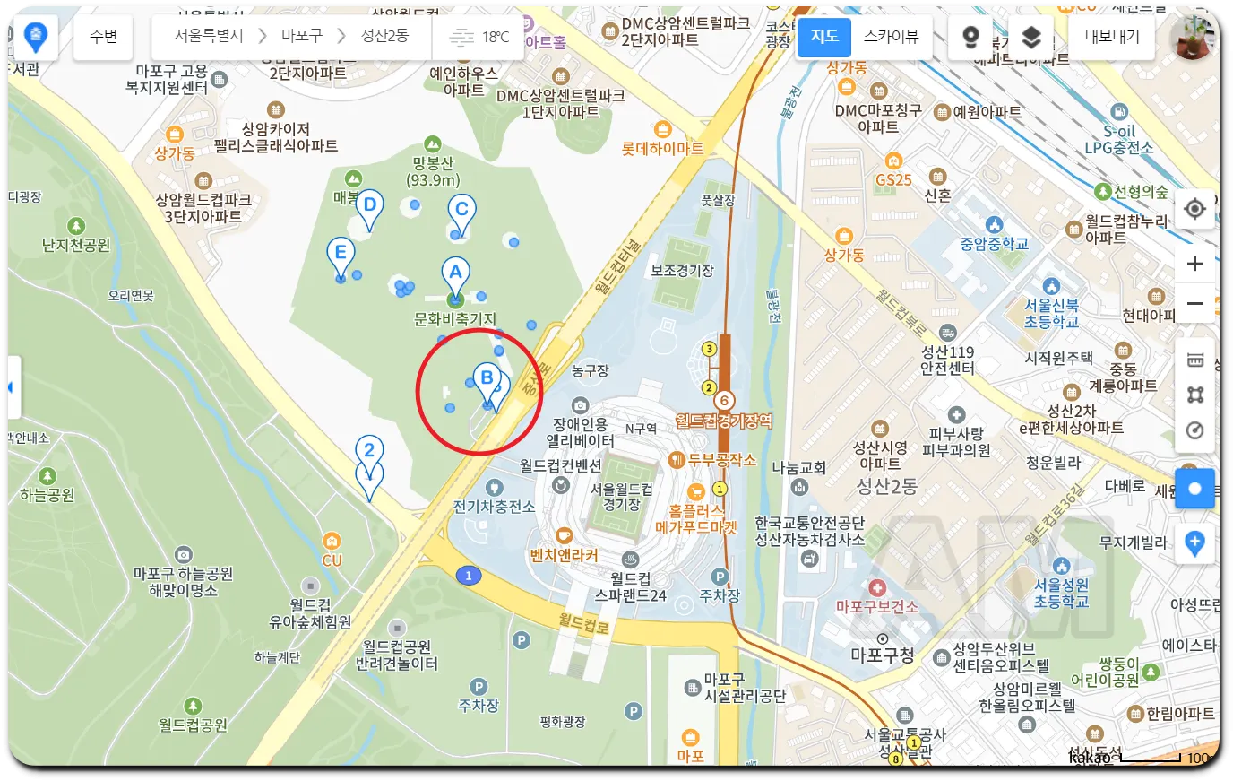 문화비축기지 주차장