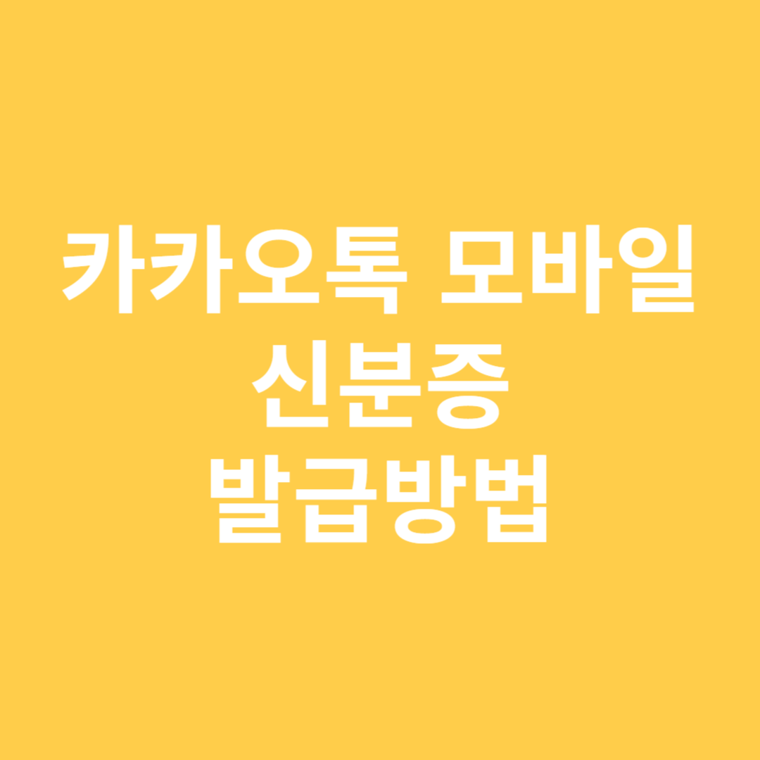 카카오톡 모바일 신분증