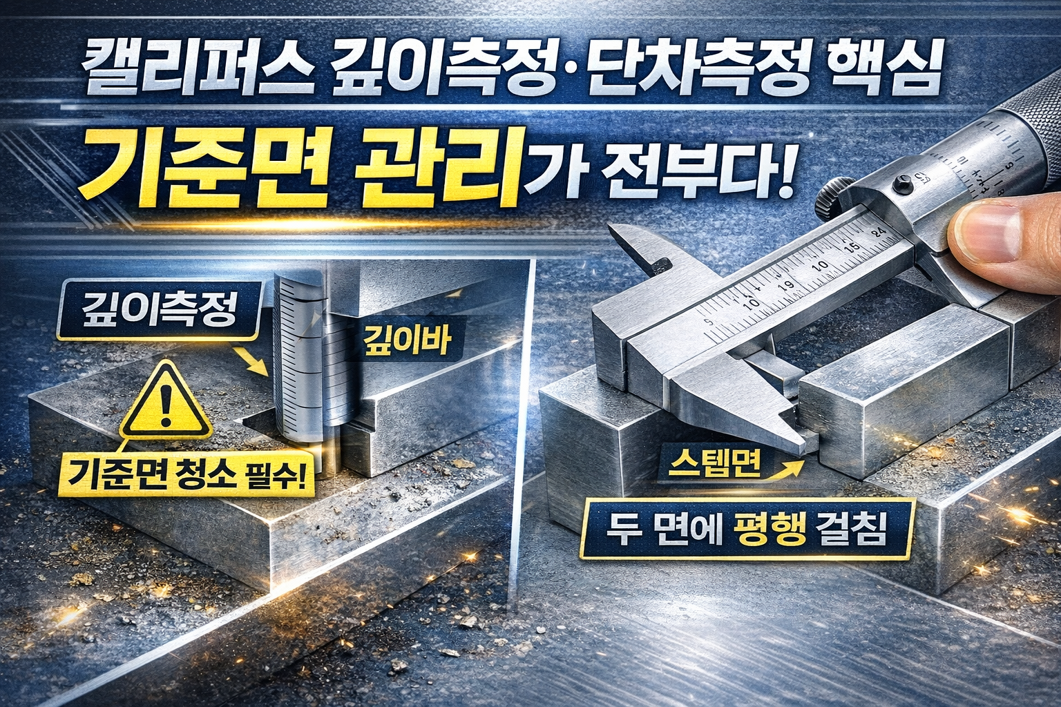 캘리퍼스 깊이측정&middot;단차측정 핵심｜기준면 관리가 전부다(오차 줄이는 실전 체크리스트)