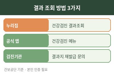 건강검진 결과 조회 정리표