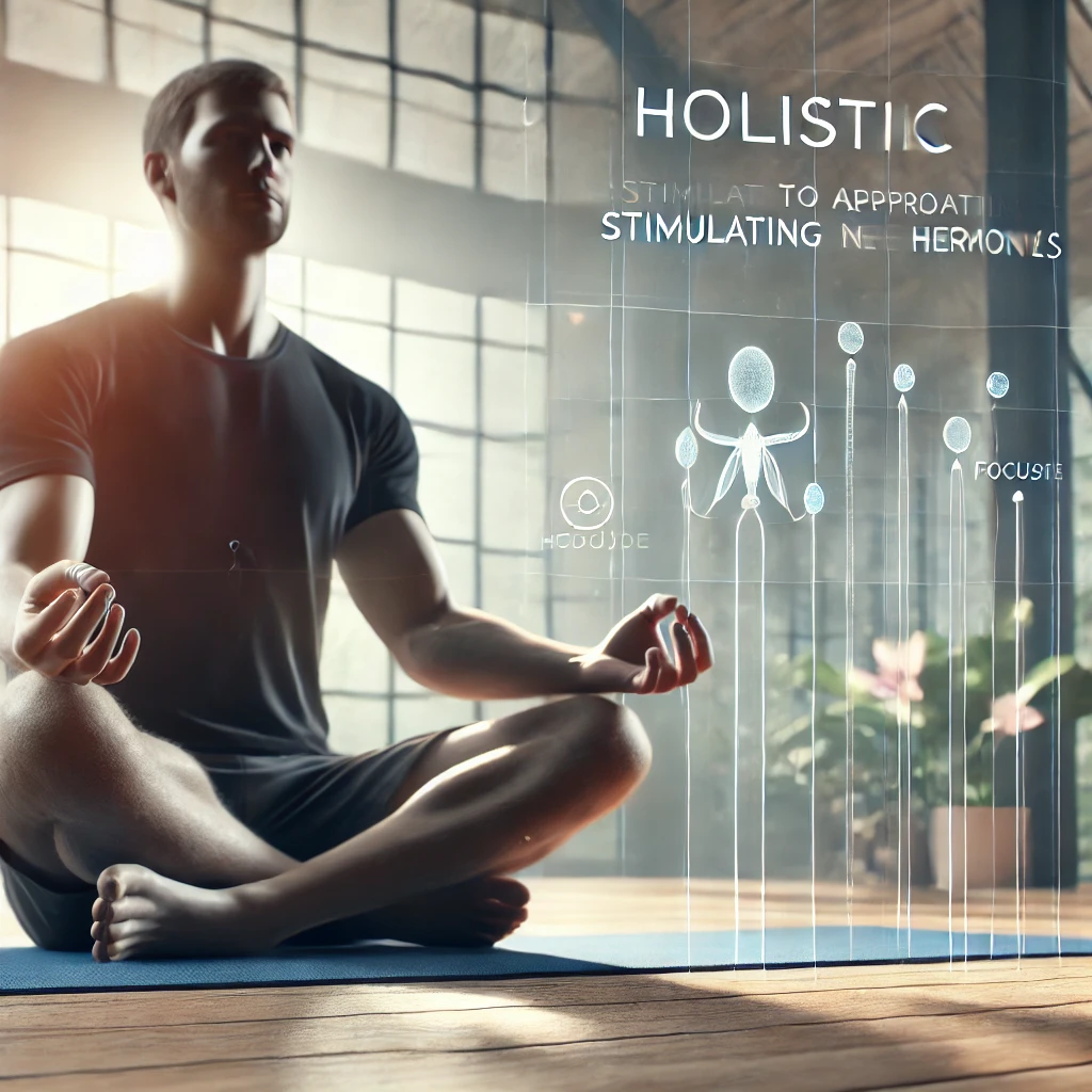 "평화로운 환경에서 요가 또는 명상을 하는 남성, 신체적&middot;정신적 균형을 맞추는 모습"