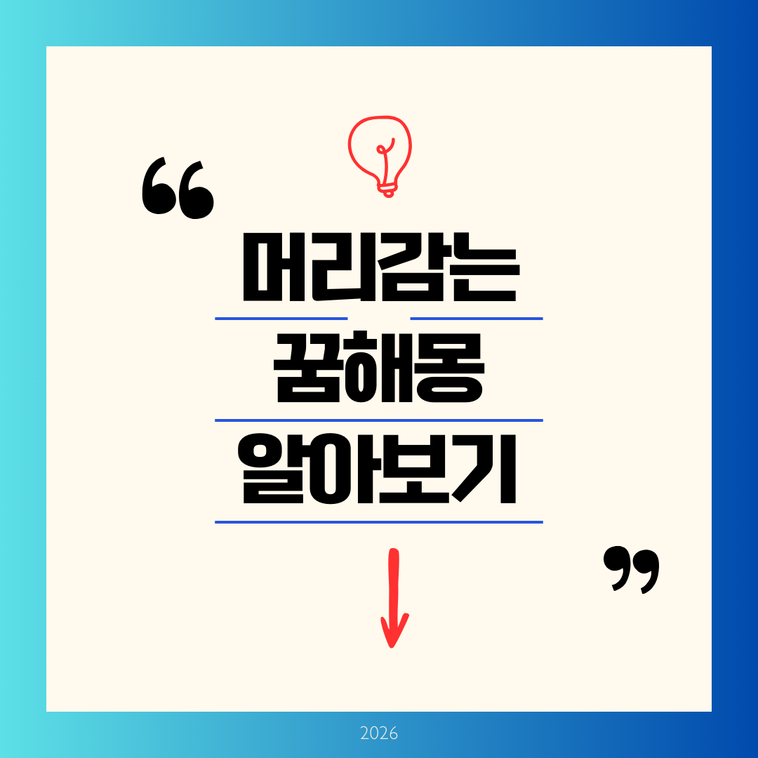 머리감는 꿈해몽 알아보기
