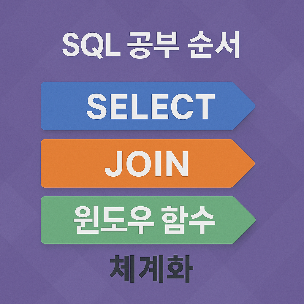 SQL 공부 순서: SELECT &rarr; JOIN &rarr; 윈도우 함수 체계화