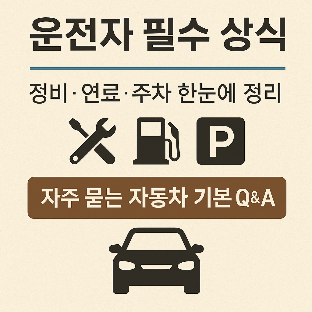 운전자들이 자주 묻는 자동차 기본 상식 3가지 (정비, 연료, 주차)