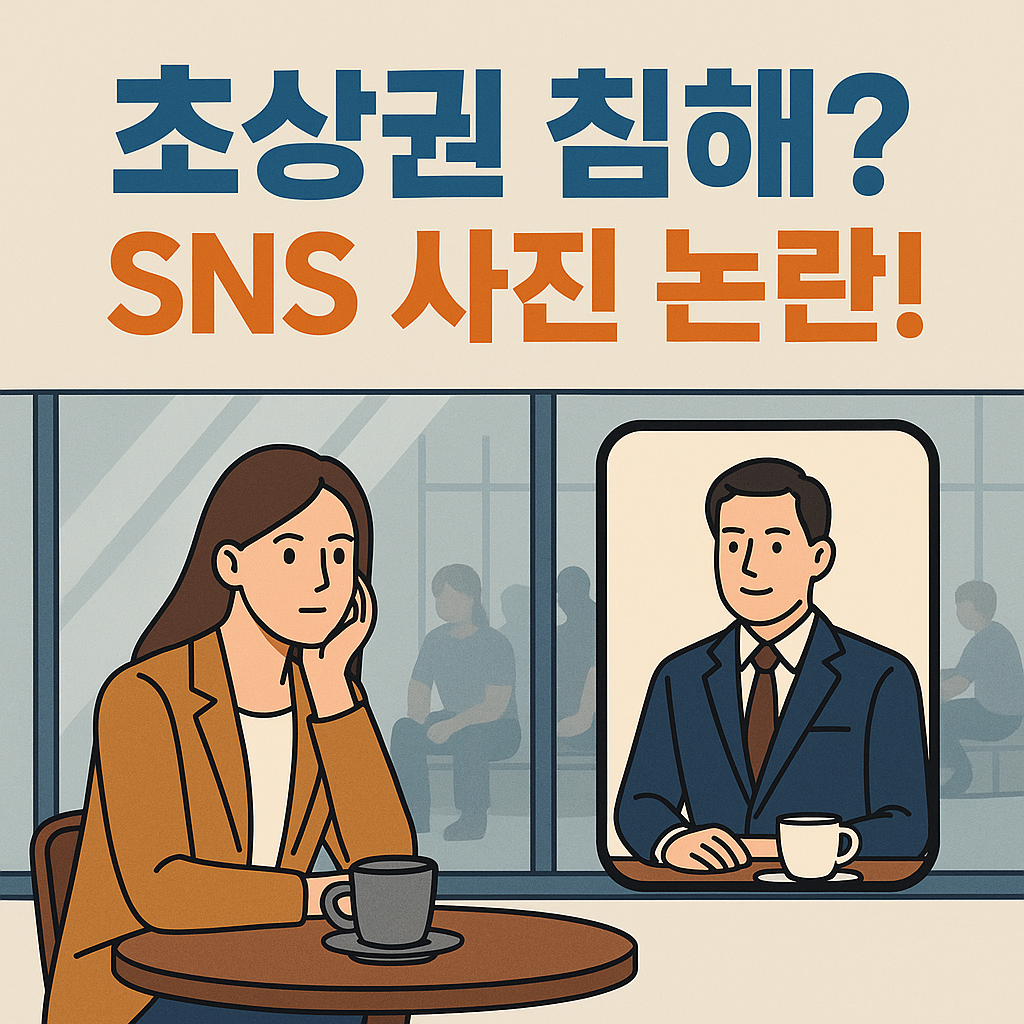 동의 없이 사진이 촬영된 공공장소 상황을 보여주는 예시