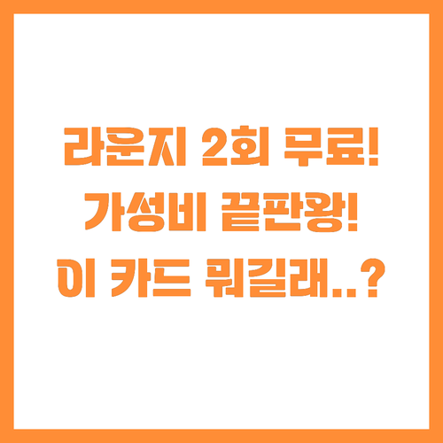 연 2회 공항 라운지 무료 이용 가성..