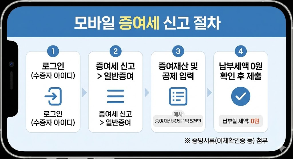 모바일 증여세 신고