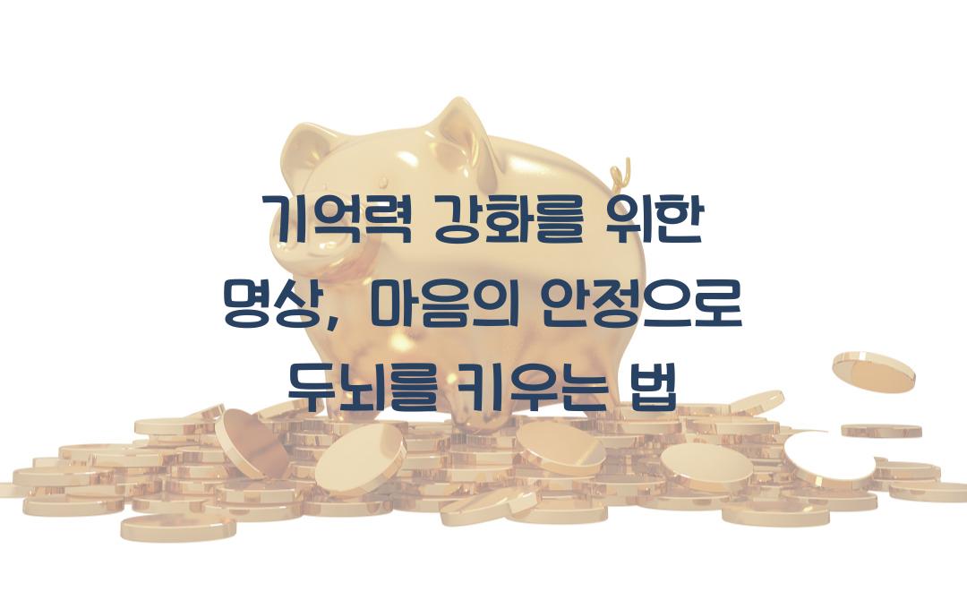 기억력 강화를 위한 명상: 마음의 안정을 통한 두뇌 발달