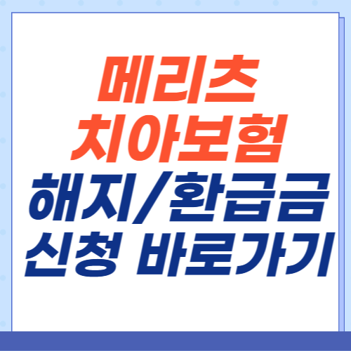 메리츠-치아보험-해지-해지환급금-신청