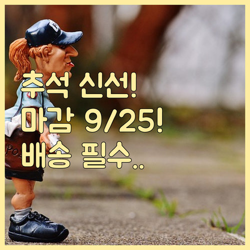 추석 신선식품 마감 9월 25일 로젠..