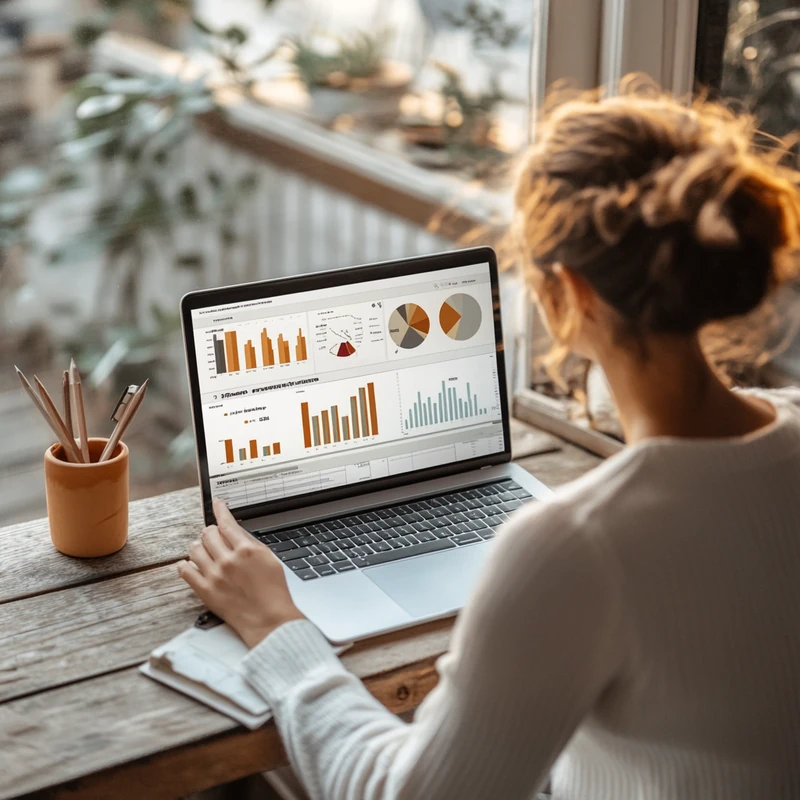 2025년 연금 계좌 ETF 추천 종목을 조사하는 직장인이 노트북으로 금융 차트를 분석하며 연금 ETF 투자와 수익률 정보, 연금저축, 투자 초보, ETF 추천, 수익률 순위 키워드를 반영