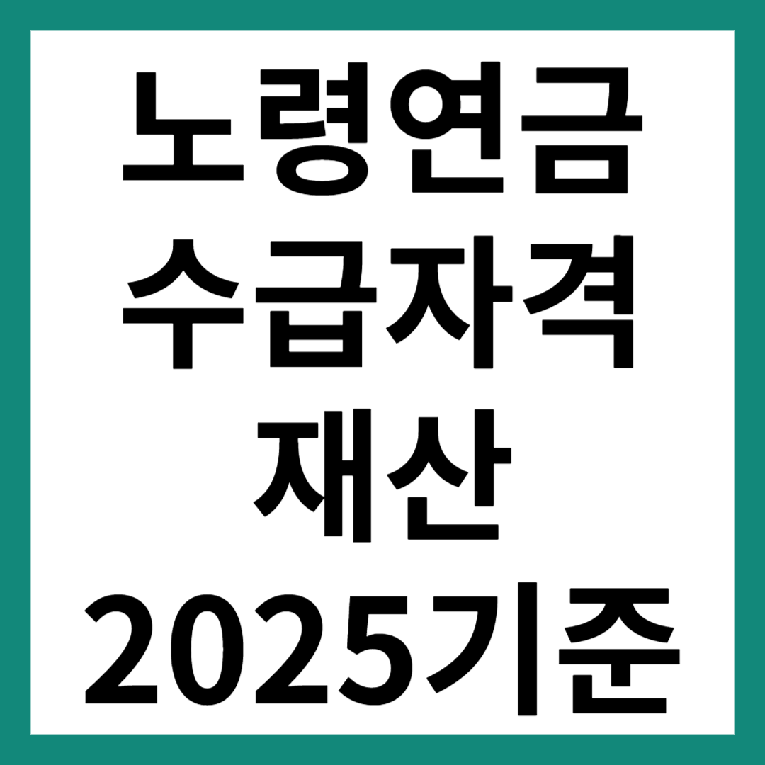 노령연금 수급자격 재산