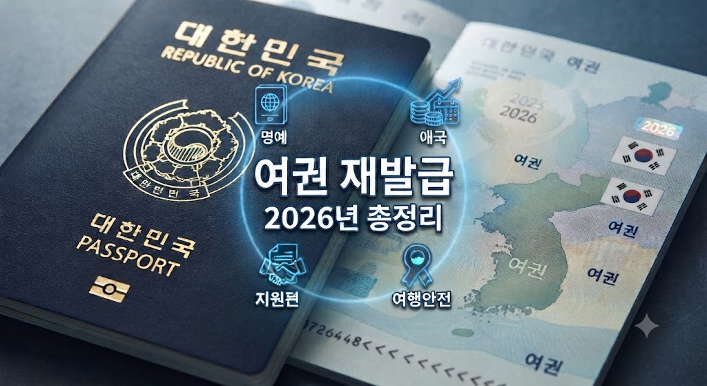 대한민국 여권을 새로 발급받는 모습