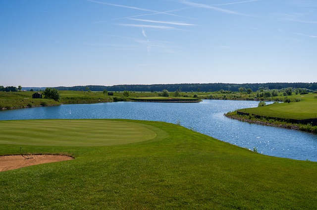 호수와 가까운 8번홀