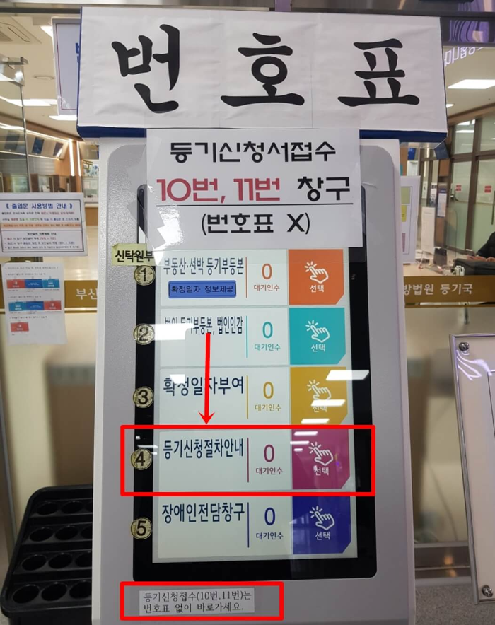 등기소번호표뽑는곳