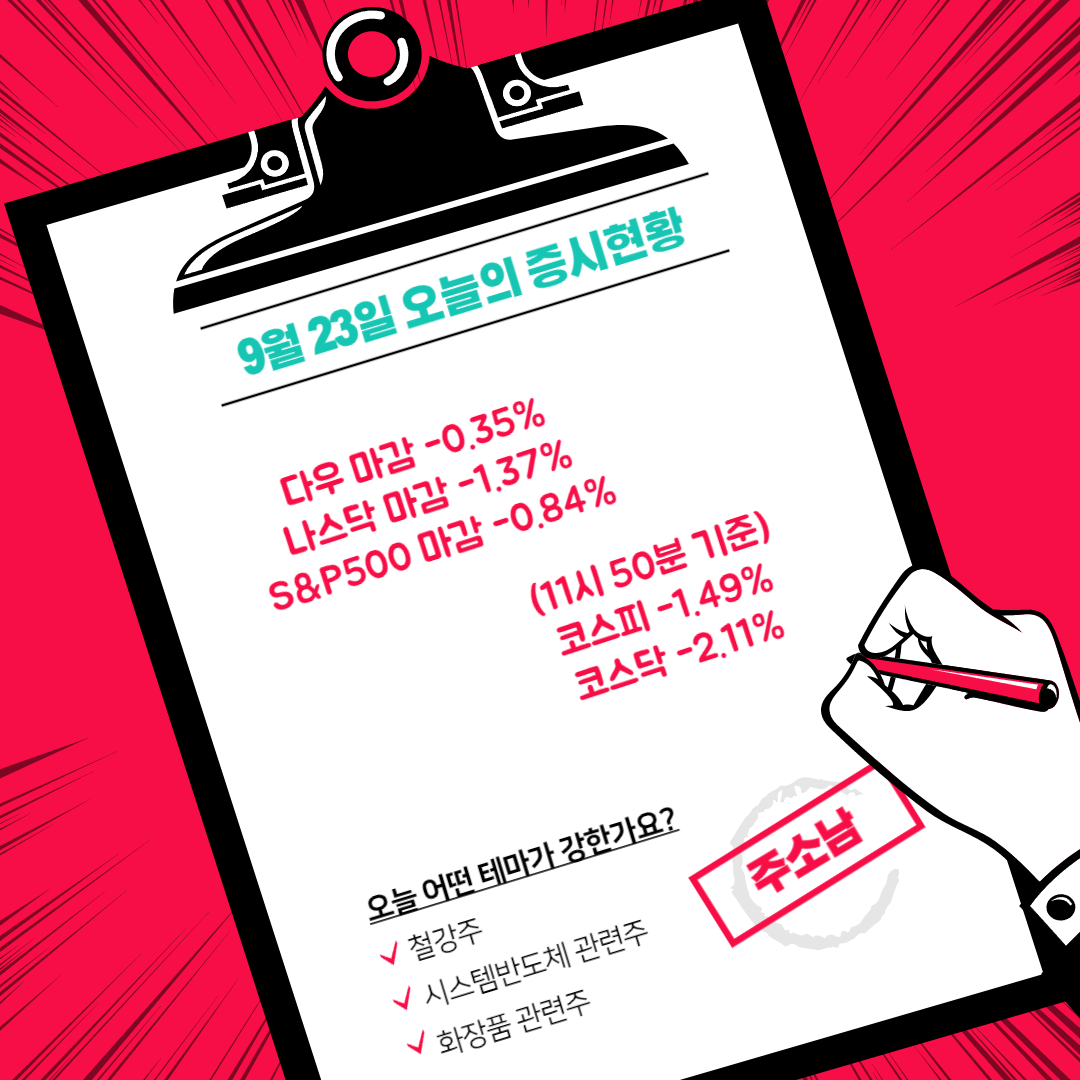 9월 23일 오늘의 증시현황
