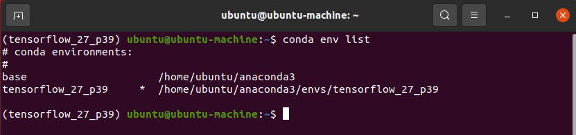 conda env list
