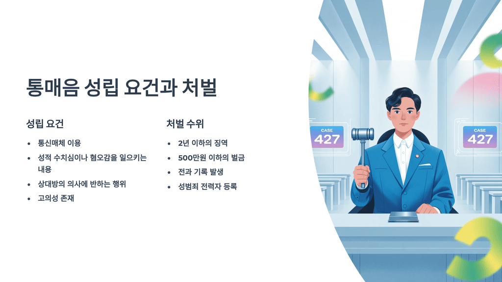 통매음 성립 요건과 처벌