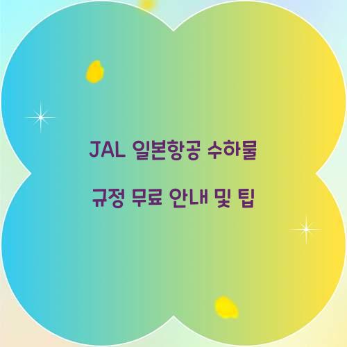 JAL 일본항공 수하물 규정 무료