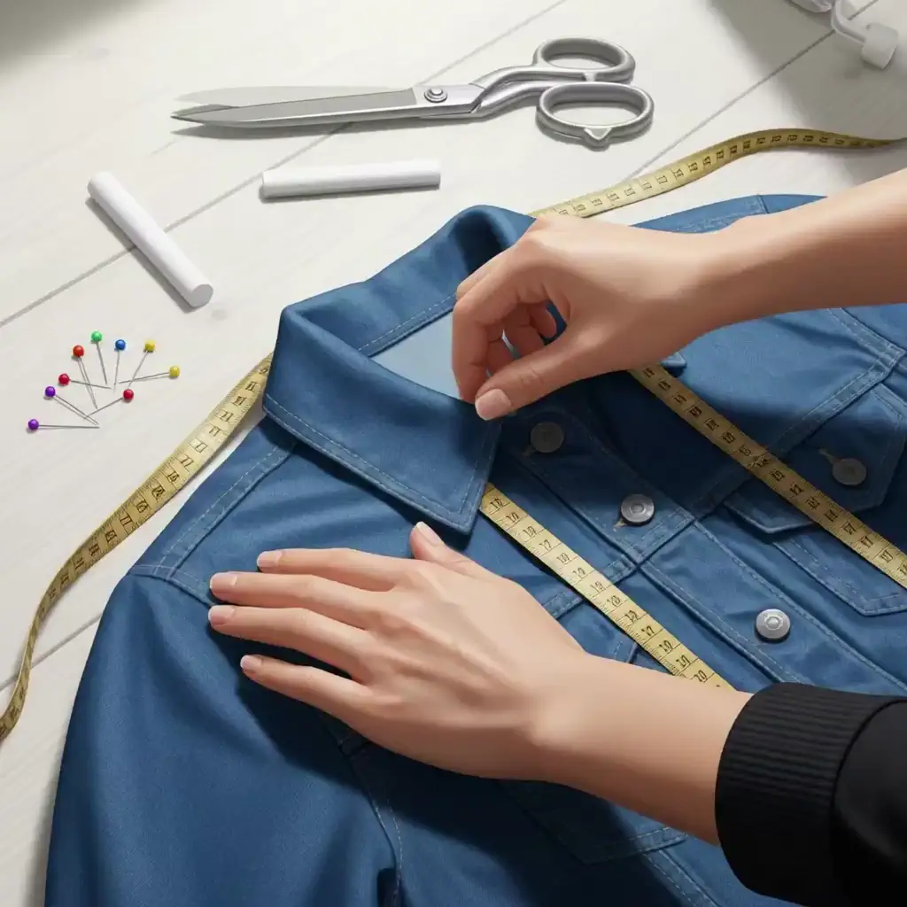 청자켓 재단 작업