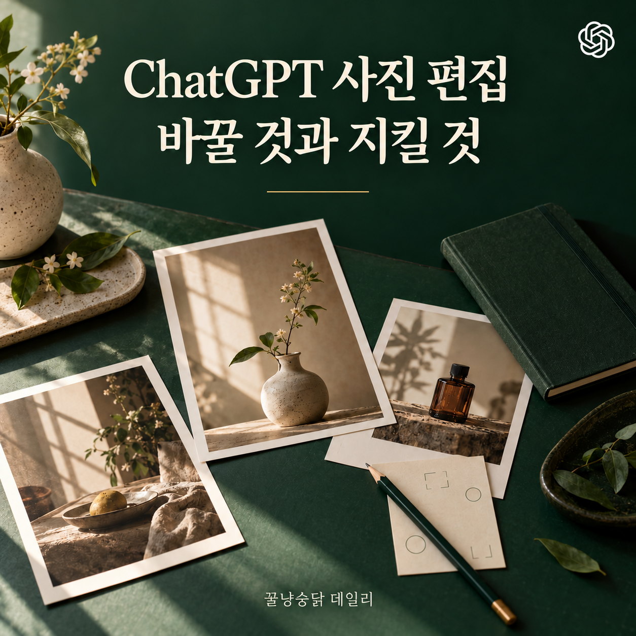 사진 편집 작업 공간을 표현한 정사각형 AI 콘셉트 표지