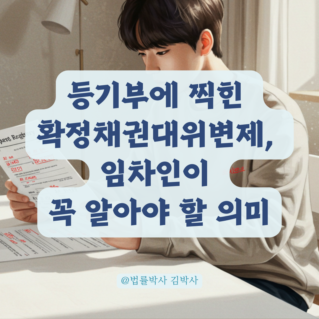 등기부에 &lsquo;확정채권대위변제&rsquo;가 찍혔다면? 임차인이 꼭 알아야 할 의미.