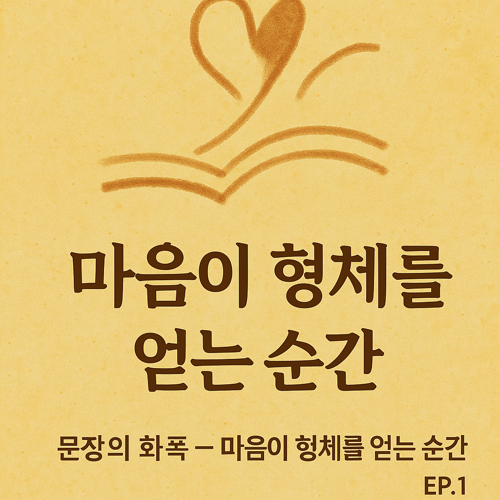 마음의 형체가 문장으로 그려지는 순간을 상징하는 따뜻한 톤의 일러스트형 커버 이미지