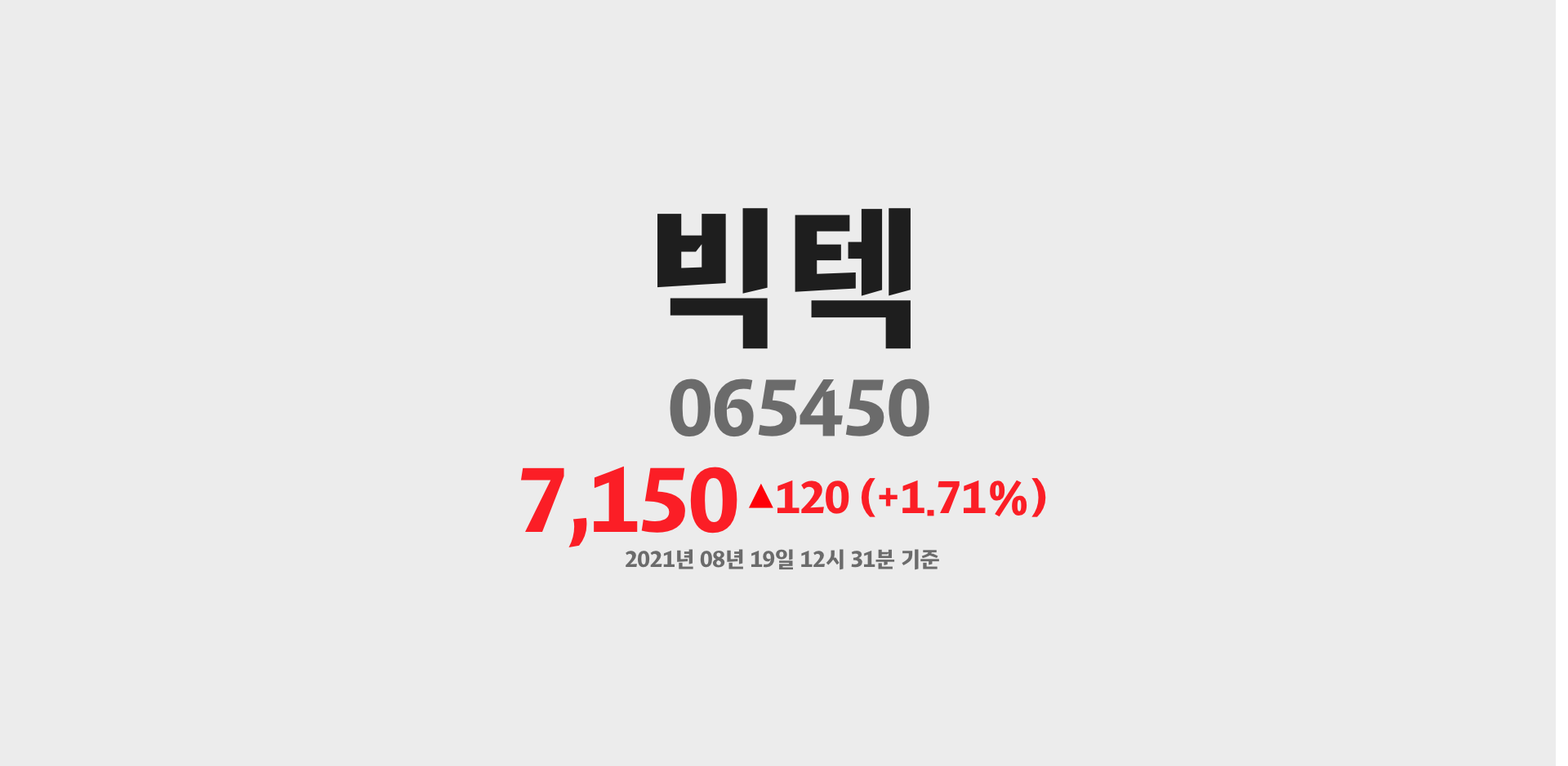 빅텍 2021-08-19 12:31:15.530547기준 주가