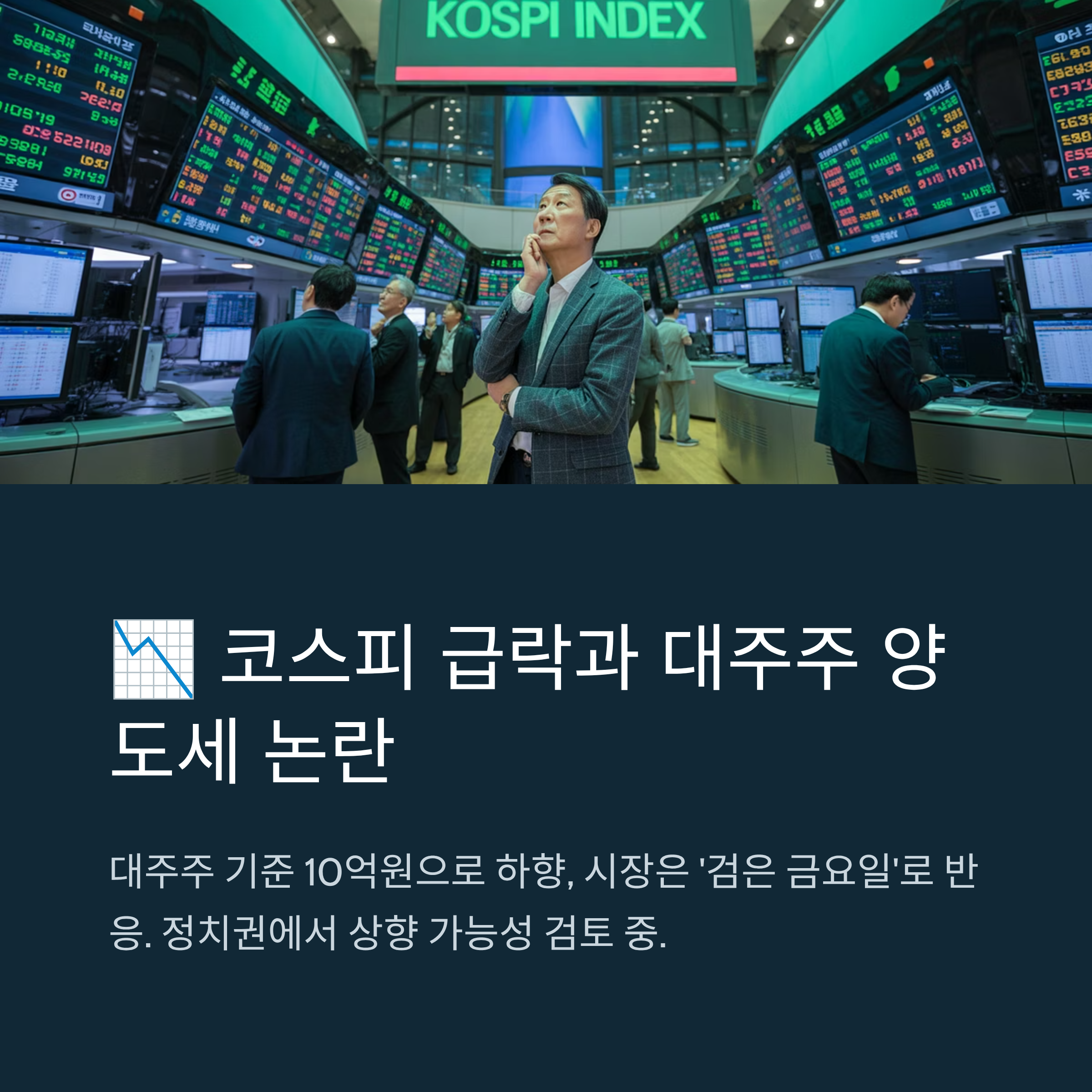 코스피 급락과 대주주 양도세 논란