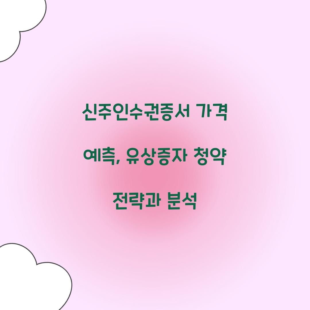 신주인수권증서 가격 예측