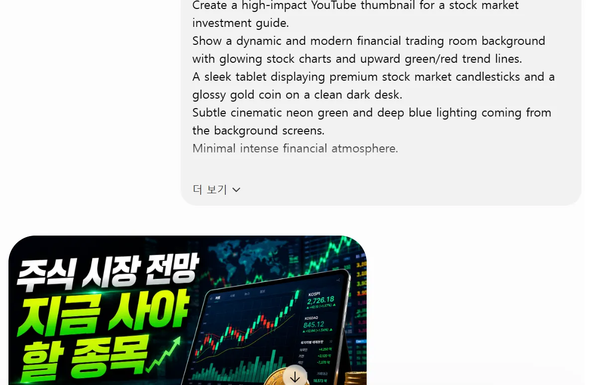ChatGPT로 유튜브 썸네일 이미지 만드는 방법 투자 재태그 채널