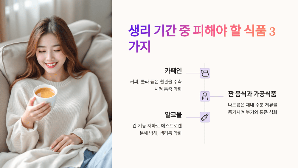 생리 기간 중 피해야 할 식품 3가지