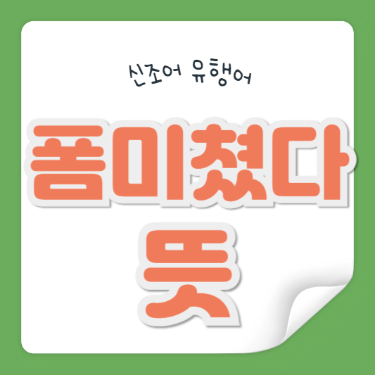 폼 미쳤다 뜻