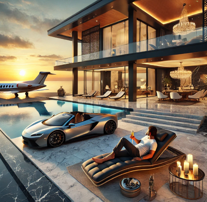 부자의 여유로운 삶의 모습