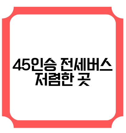 45인승 전세버스 저렴한 곳