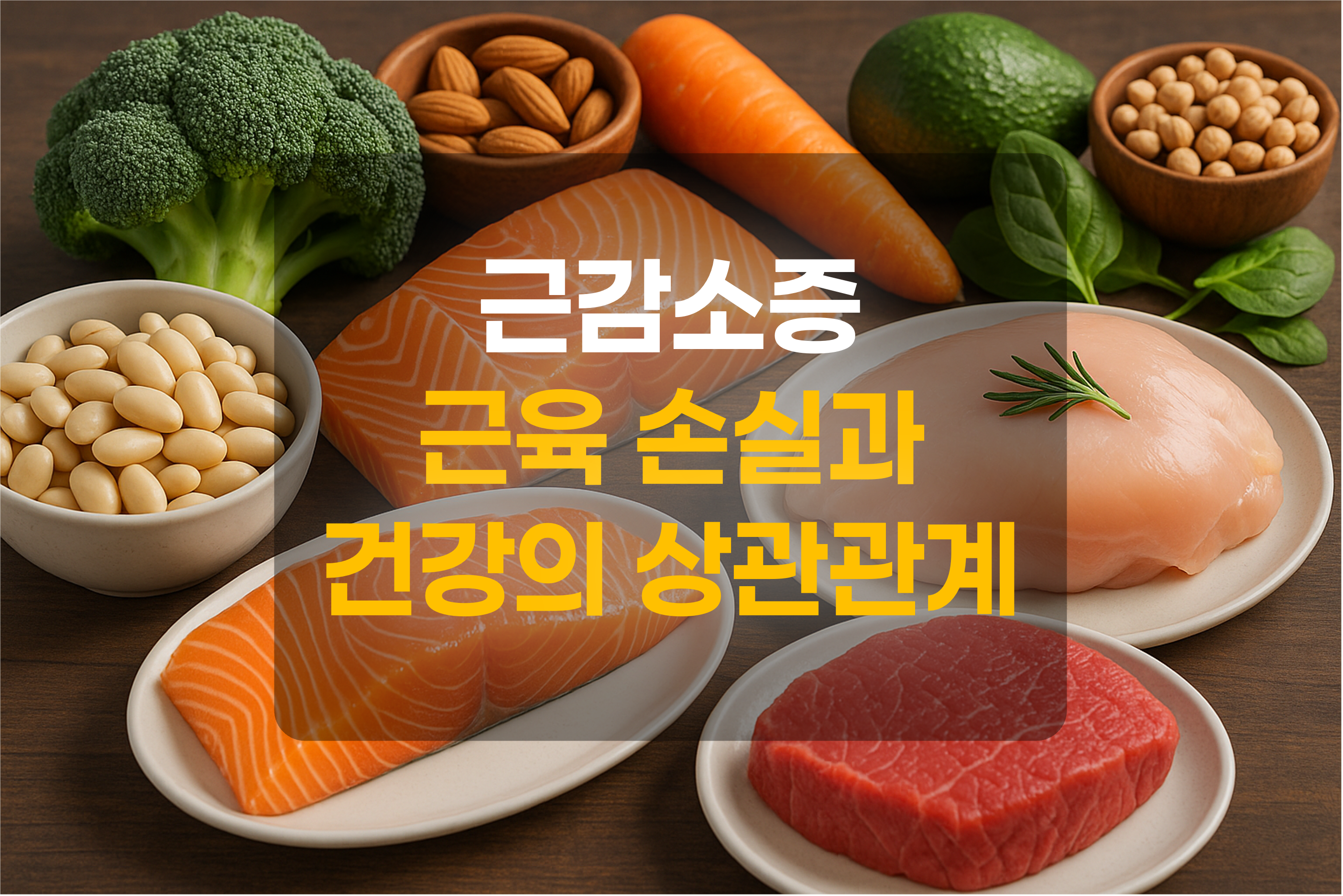 근감소증에 좋은 음식을 표현한 그림