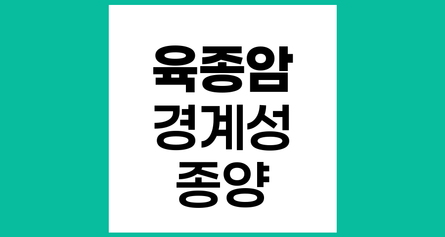 육종암과 경계성 종양의 이해
