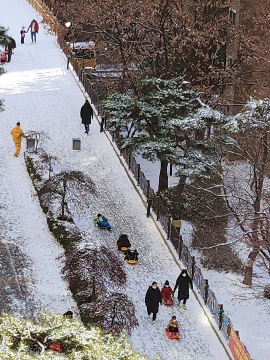 아파트 단지에서 유일하게 썰매를 탈 수 있는 곳이 아닐지!