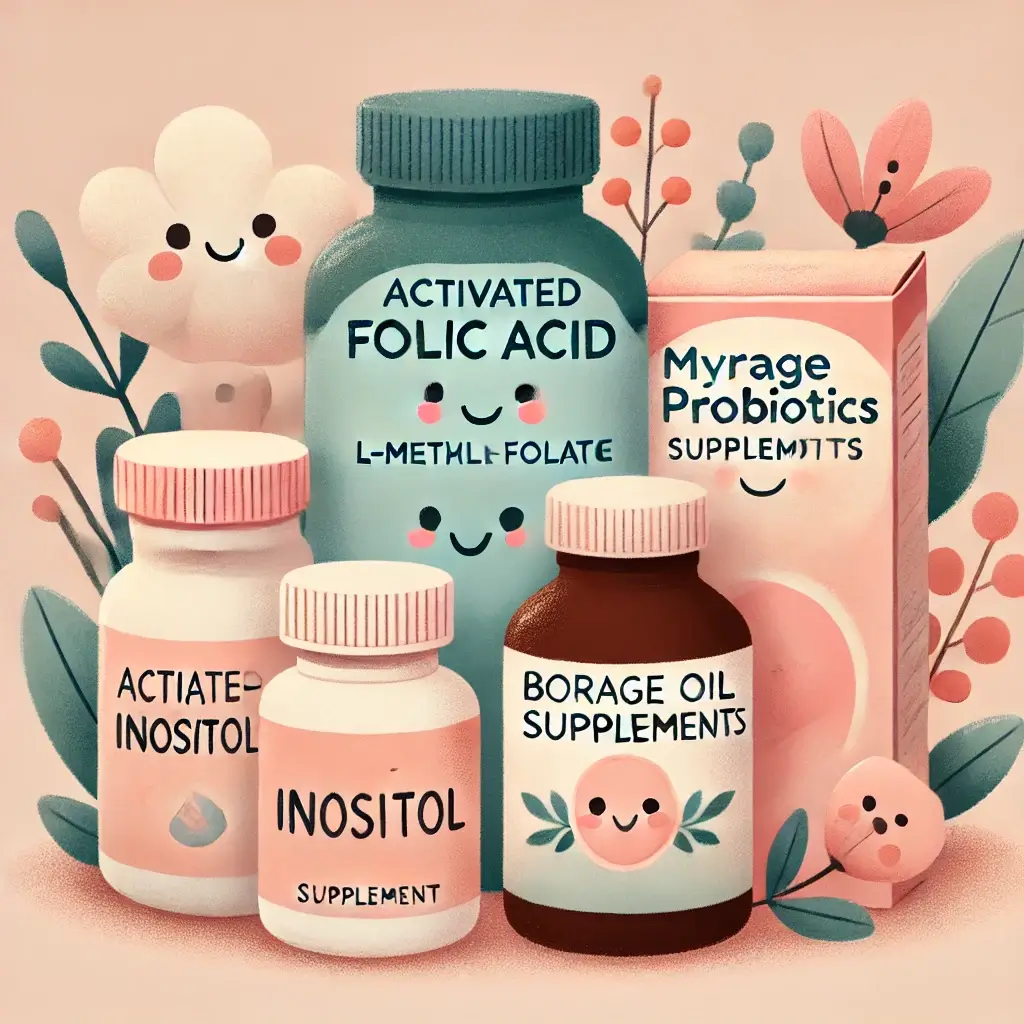 미오이노시톨, 질유산균, 활성엽산, 보리지오일