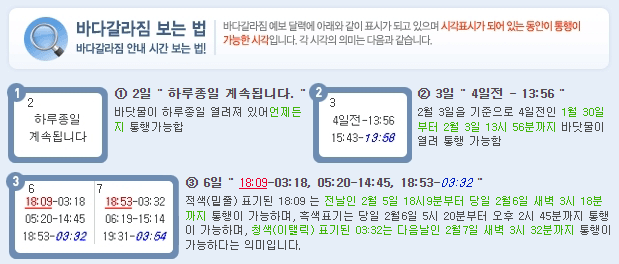 바다갈라짐시간보는법