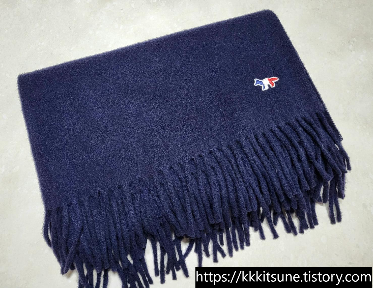 메종키츠네 폭스 패치 목도리