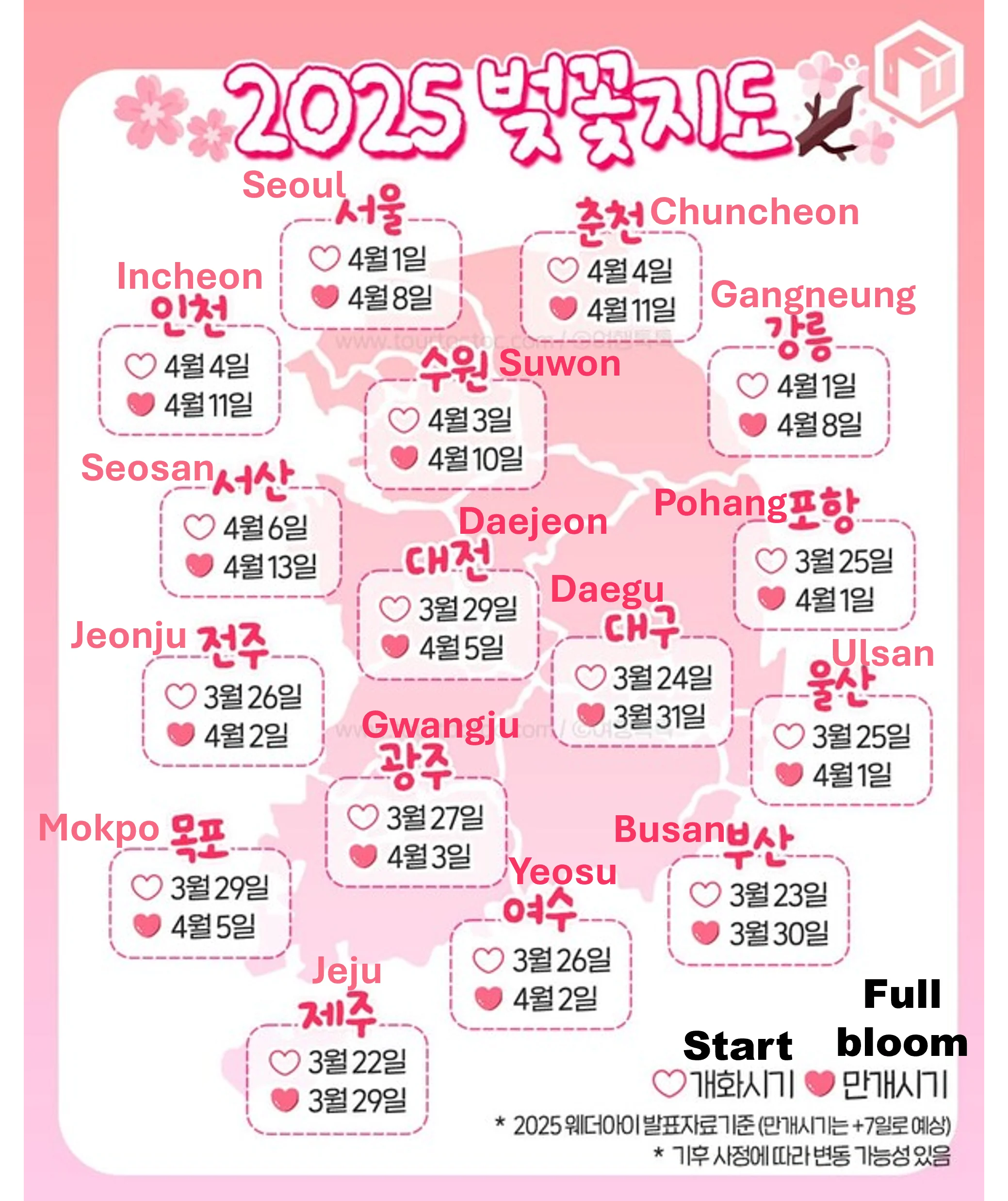 2025년 벚꽃지도